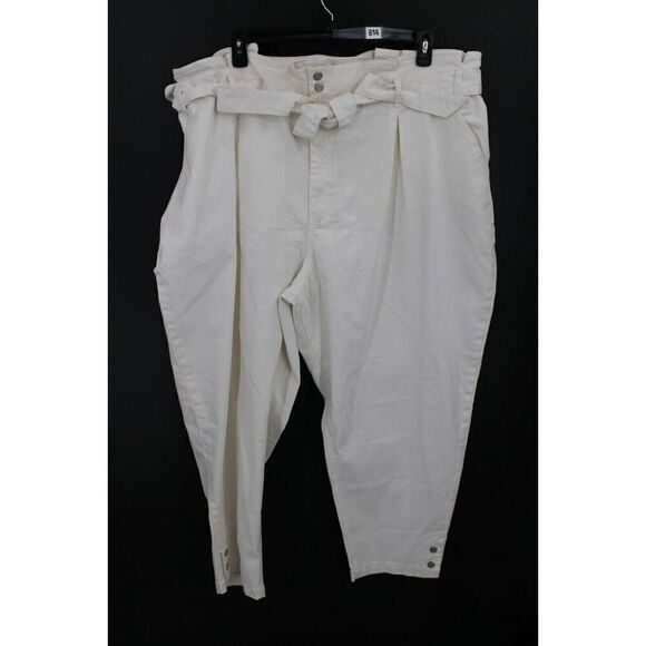 Eloquii Women's Jeans Denim pants size 28 with belt WHITE - Picture 1 of 7